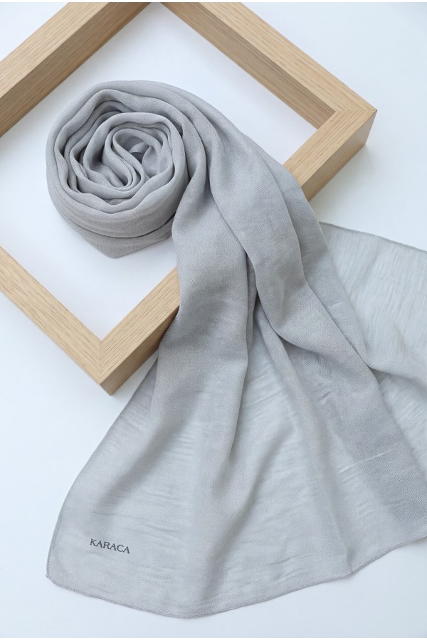 Glittery Voile Scarf   - Light grey