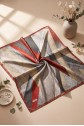 Asymmetrical Patterned Rayon Scarf -Maroon