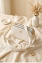 Three-Compartment Center Shoulder Crossbody Bag -White