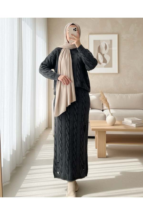 Knitted Long Skirt  