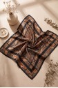 Geometrik Çerçeveli Rayon Eşarp -Siyah