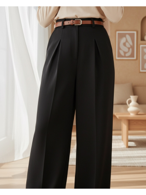 Kadın Yüksek Bel Palazzo Pantolon 30051 - Siyah