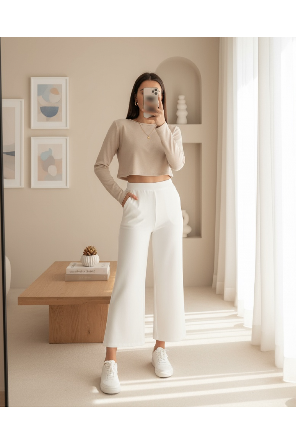 Kadın Geniş Paça Pantolon - 30007PNT