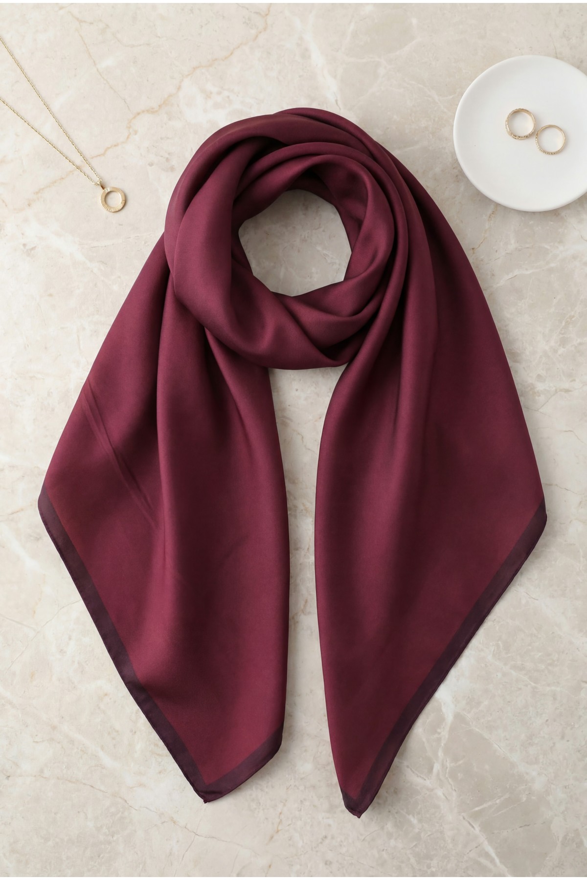 Düz Rayon Eşarp -Mürdüm