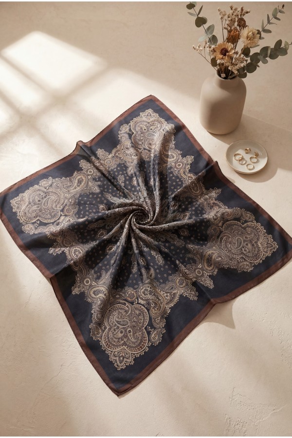 Çıtır Desen Coton Eşarp -Bordo