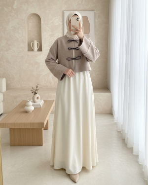 Lace Front Cashmere Jacket -Mink color