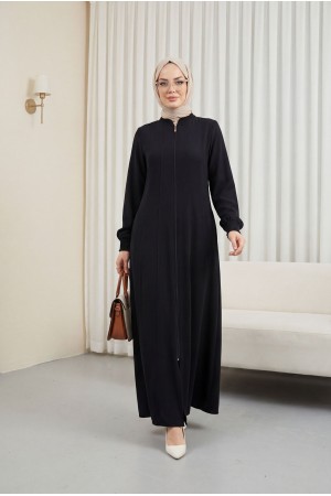 Parçalı Battal Beden Mevlana Ferace Siyah HM02362