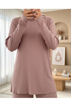 Crew Neck Camisole Set    -Light coffee