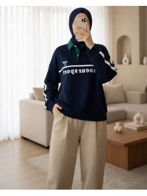 Kadın Nakış Detaylı Garnili Sweatshirt  - 31584SWT