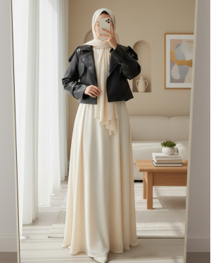 جاكيت جلدي نسائي كبير الحجم 1047 