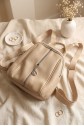 Soft Textured Double Compartment Women's Backpack -Mink color