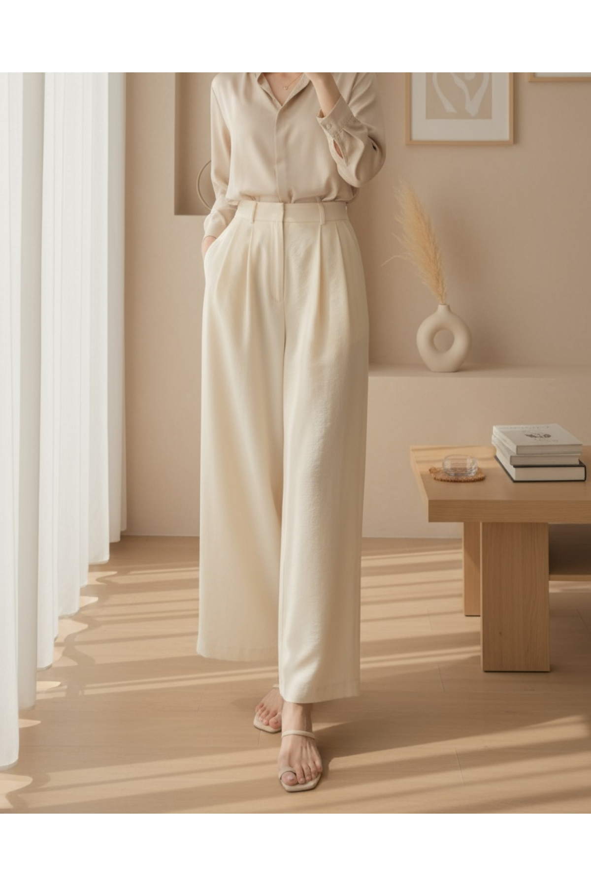 Kadın Pileli Basic Pantolon -32233PNT