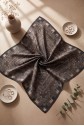 Authentic Patterned Cotton Scarf -Anthracite
