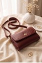 Double Compartment Shoulder Portfolio Bag -Maroon