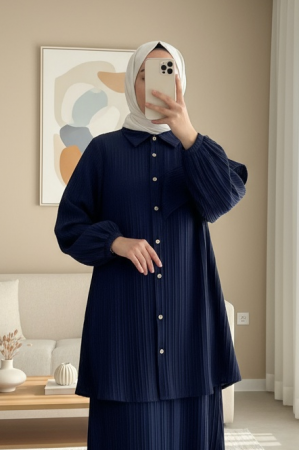 Kolu Fırfır Detaylı  Lastikli Tunik -Laci