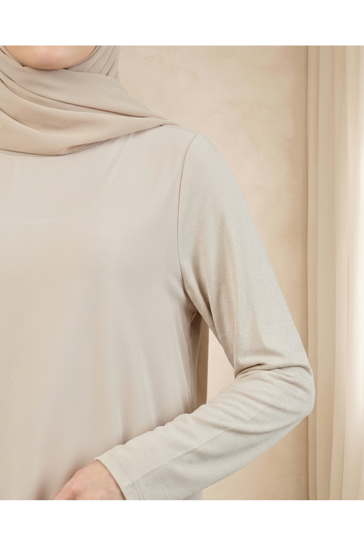 Women's Turtleneck Blouse with Tulle Details 