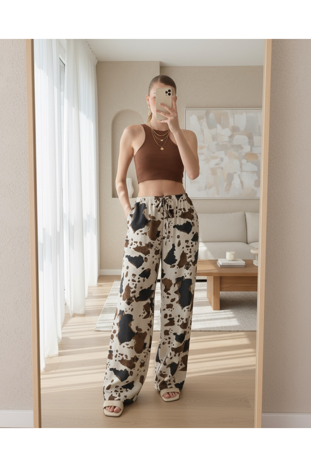 Women's Patterned Loose Trousers 
