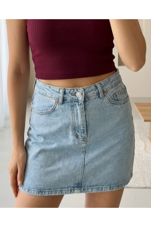 Women's Mini Denim Skirt 8049 -Blue