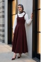 Half-Zip Strappy Gabardine Vest -Maroon