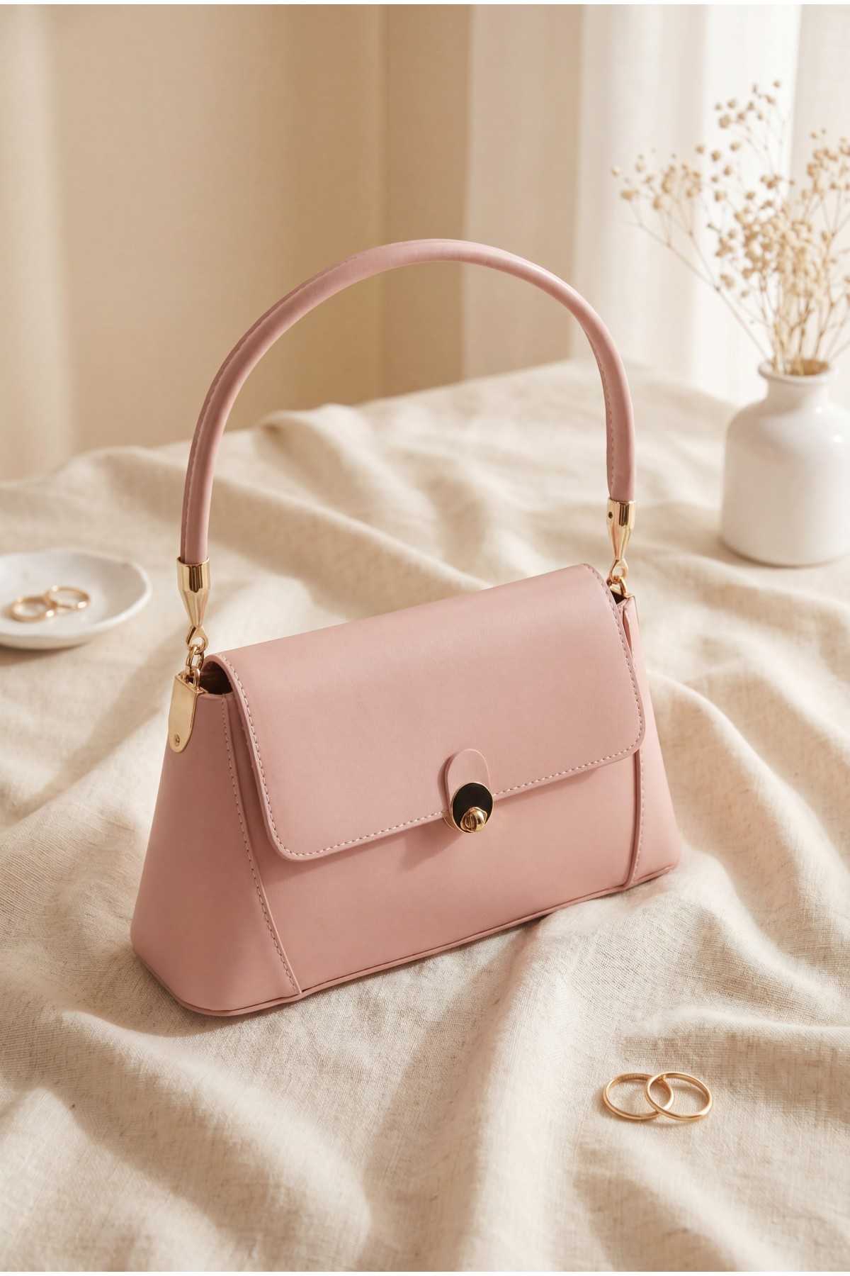 Lockable Lid Shoulder Bag Box -Powder