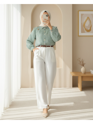 Üstü Taş Ve Boncuk Detaylı Çizgili Gömlek -Siyah