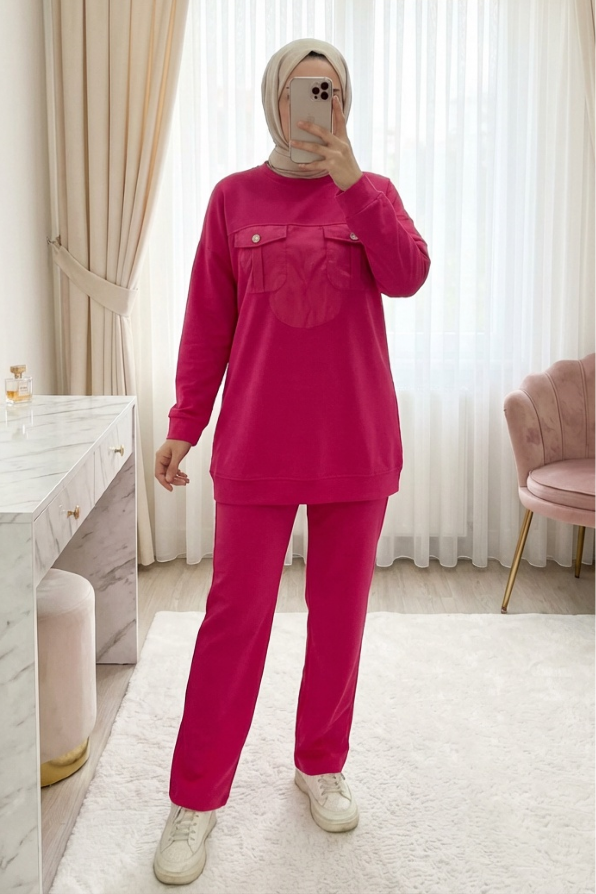 Dafne Tracksuit with Pockets and Elastic Waistband, Two-Piece Set