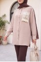 Knit Pocket Buttoned Ayrobin Shirt -Light Mink