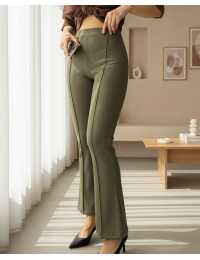 Beli Lastikli Likralı İspanyol Pantolon -Haki