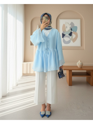 Double-Laced, Lined Modal Kimono -Baby Blue