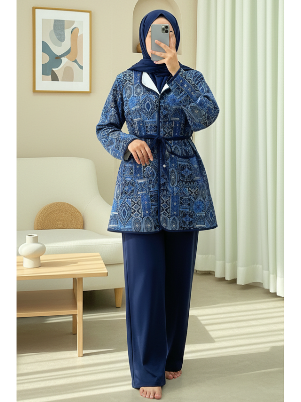 Batik Baskılı Astarlı Şifon Elbise