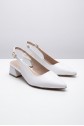 Morji White Leather High Heel Shoes