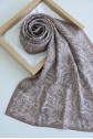 Geleneksel Floral Desenli Coton Şal -Vizon