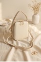 Square Design Functional Mini Shoulder Bag -Cream color