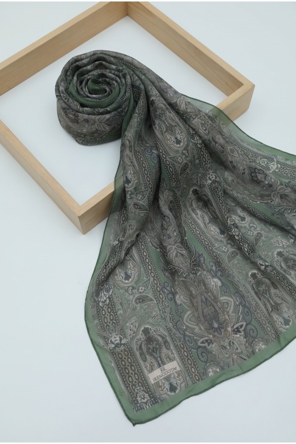 Authentic Striped Traditional Design Cotton Scarf -Green