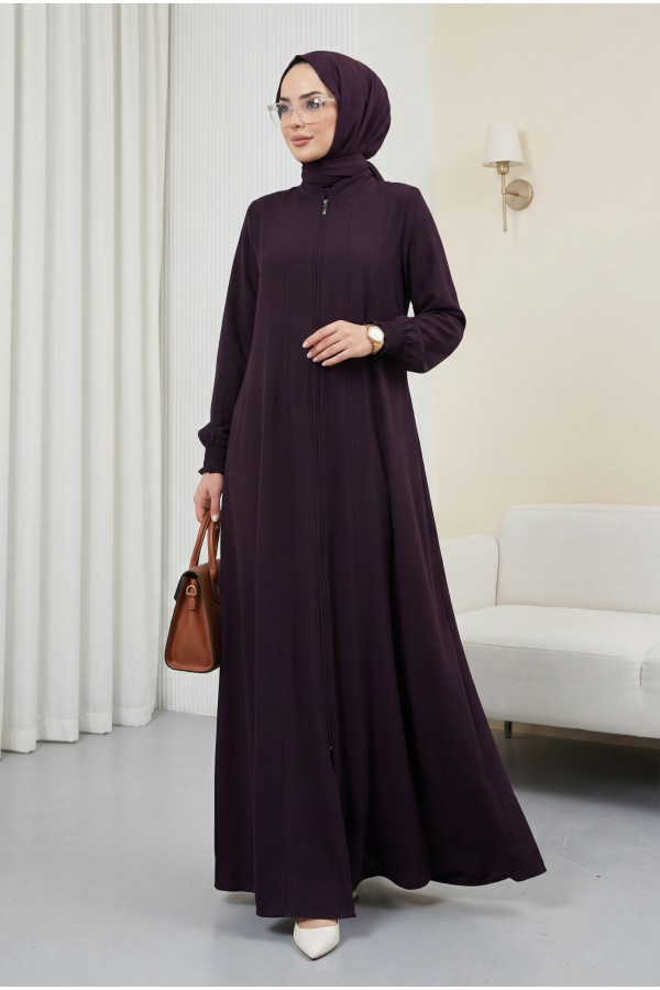 Parçalı Battal Beden Mevlana Ferace Mürdüm HM02362