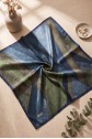 Asimetrik Desenli Rayon Eşarp -Lacivert