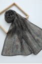 Otantik Çizgili Geleneksel Tasarımlı Coton Şal -Koyu Kahverengi