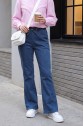 Spanish Leg Lace Detail Jeans -Dark blue