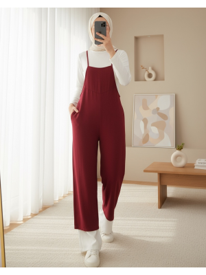 7019 Askılı Bahçivan Tulum - Bordo