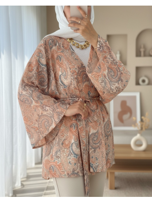 Ethnic Patterned Laced Kimono -Puppies mouth