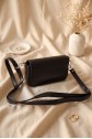 Minimalist Magnetic Closure Shoulder Crossbody Bag -Black