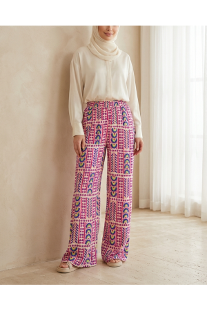 بنطلون نسائي من الفسكوز بنقوش 6749 