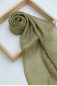 Fine Line Embroidered Cotton Scarf -PISTACHIO GREEN