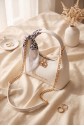 Scarf Detail Chain Strap Shoulder Bag -White