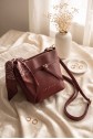 Scarf Detail Chain Strap Shoulder Bag -Maroon