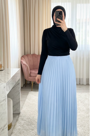 Boğazlı Uzun Kollu Sade Bluz 