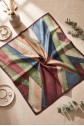 Asymmetrical Patterned Rayon Scarf -Damson