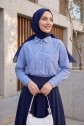 Punctuated Striped Shirt -Blue