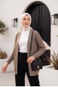 Openwork Thin Knit Cardigan -Light coffee