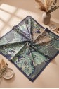 Botanical Effect Rayon Scarf -Mint Color